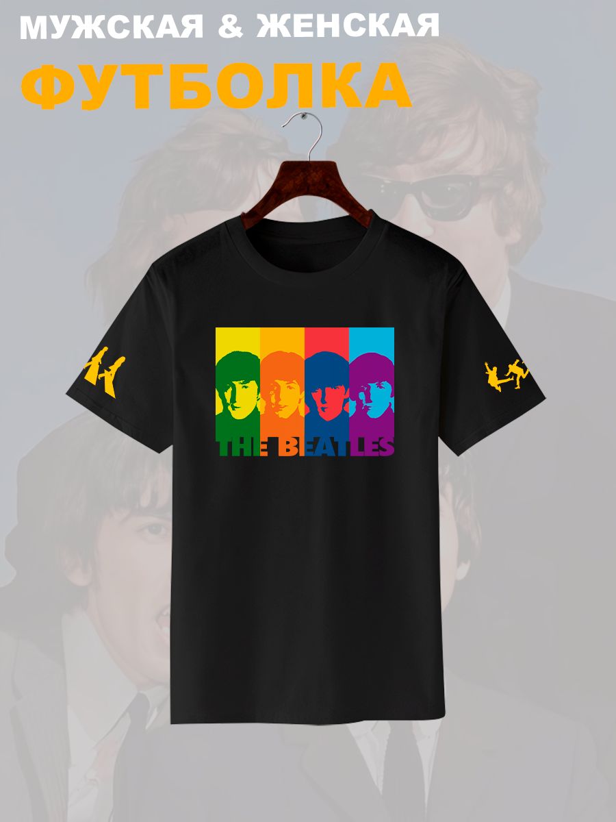 Футболка Beatles логотип с принтом, рисунком rock style